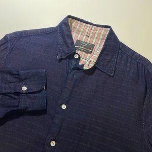 Rag & Bone mens S Small classic fit dark blue button up casual shirt EUC